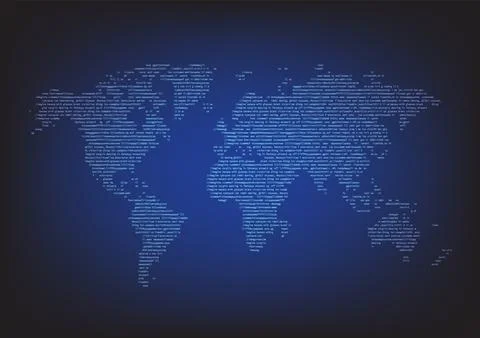 Artificial intelligence Prompt Typography With Wolrd Map Background Illustrazione stock