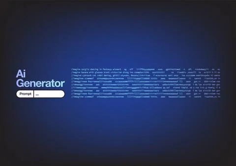 Artificial Intelligence Prompt Typography With Wolrd Map Background Infograph Stock Illustration