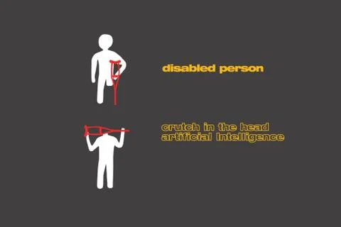 Artificial intelligence is a prosthetic head Stock Illustration