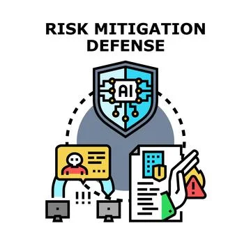 Artificial intelligence protecting data and mitigating cyber risk Stock Illustration