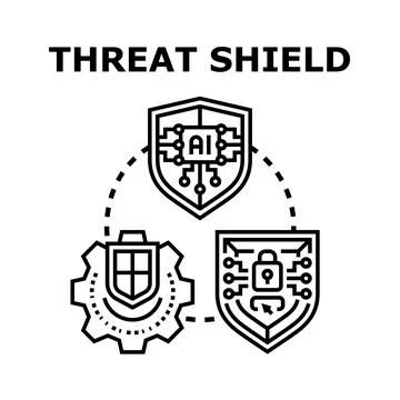 Artificial intelligence protecting digital data and cyber security Illustrazione stock