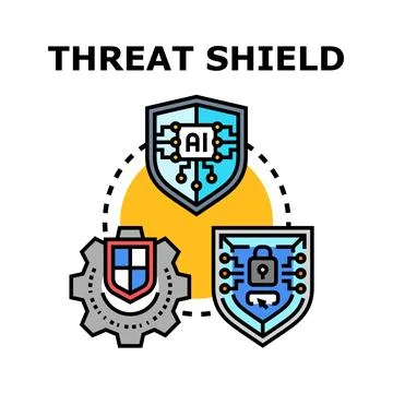 Artificial intelligence protecting digital data and cyber security Stock Illustration