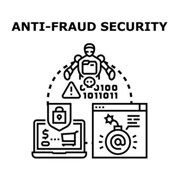 Artificial intelligence protecting online transactions from fraud Stock Illustration