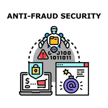 Artificial intelligence protecting online transactions from fraud Stock Illustration