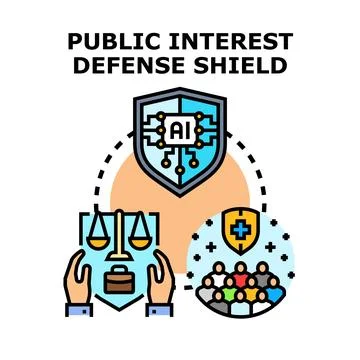Artificial intelligence protecting public interest and community rights Illustrazione stock
