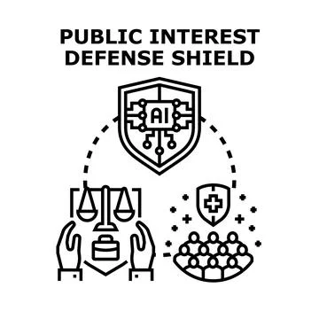 Artificial intelligence protecting public interest and community rights Illustrazione stock