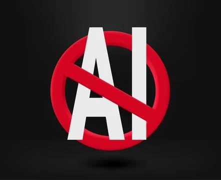 Artificial intelligence protest concept. 3d vector illustration Stock-Illustration