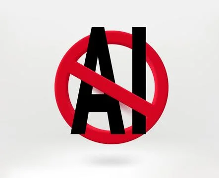 Artificial intelligence protest concept. 3d vector illustration Stock-Illustration