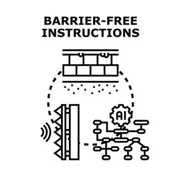 Artificial intelligence providing barrier free instructions Stock Illustration