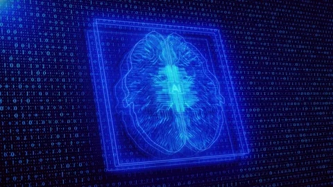 Artificial Intelligence Quantum Computer Technology digital brain bid data deep Video stock 247166147