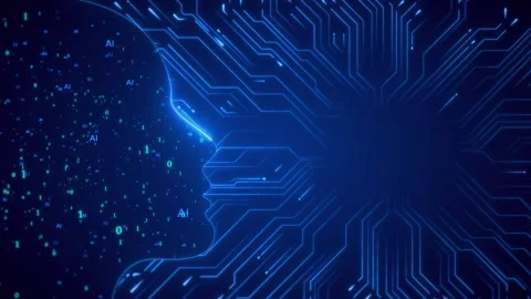 Artificial Intelligence Quantum Computer Technology digital brain bid data deep Video stock 247482747