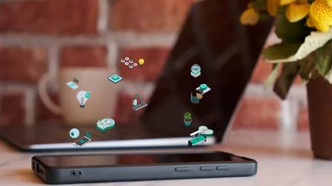 Artificial Intelligence Quantum Computer Technology Concept. Foto stock