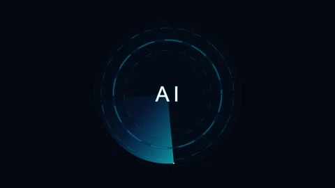 Artificial intelligence radar scan hud animation digital tech background, f.. Stock Footage 337552691