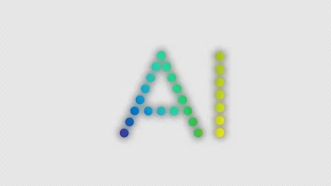 Artificial intelligence Rainbow Gradient Text Effect Animation ,AI typography. 動画素材 248208502