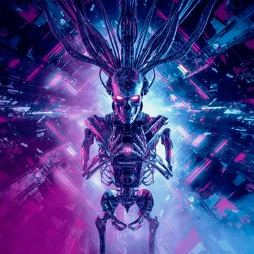 Artificial intelligence reaper Stockillustratie