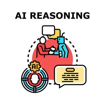 Artificial intelligence reasoning concept for modern technology Stockillustratie