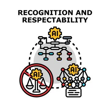 Artificial intelligence recognition and respectability concept vector Stock Illustration