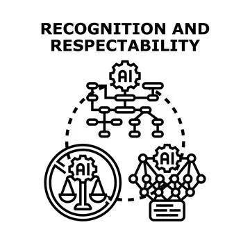 Artificial intelligence recognition and respectability concept vector Stock Illustration