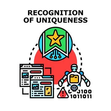 Artificial intelligence recognizing uniqueness in digital data Stock Illustration