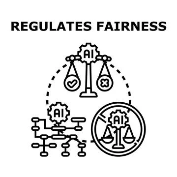 Artificial intelligence regulating fairness and ethical decision making Stock Illustration