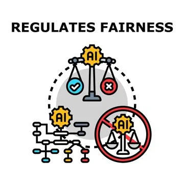 Artificial intelligence regulating fairness and ethical decision making Stock Illustration