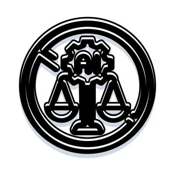 Artificial intelligence regulating justice ethics law systems 스톡 일러스트