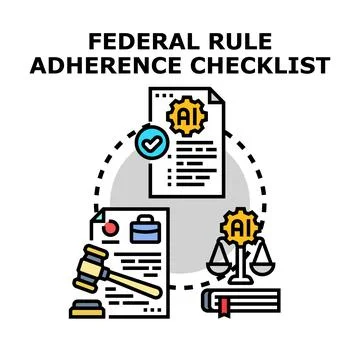 Artificial intelligence regulation adherence and legal governance Stock Illustration
