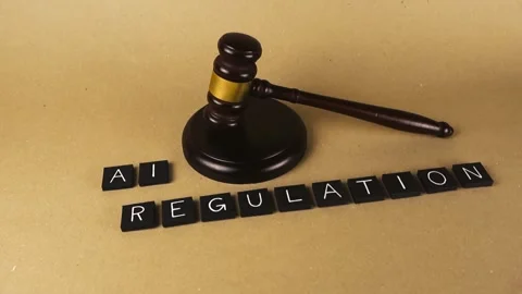 Artificial intelligence regulation and justice system legal concept Video stock 342519671