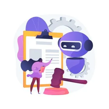 Artificial intelligence regulations abstract concept vector illustration. Stock Illustration