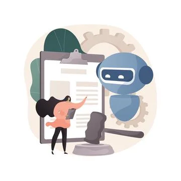 Artificial intelligence regulations abstract concept vector illustration. Stock Illustration