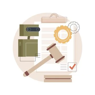 Artificial intelligence regulations abstract concept vector illustration. Stock Illustration