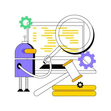 Artificial intelligence regulations abstract concept vector illustration. Stock Illustration