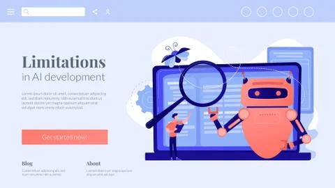 Artificial intelligence regulations concept landing page. イラスト素材