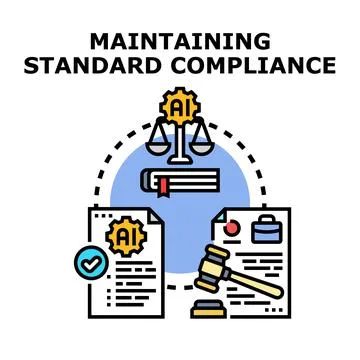 Artificial intelligence regulatory compliance and ethical standards Stockillustratie