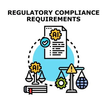 Artificial intelligence regulatory compliance and legal requirements Stock Illustration