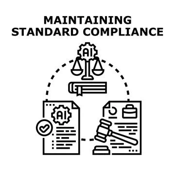 Artificial intelligence regulatory compliance and ethical standards Illustrazione stock