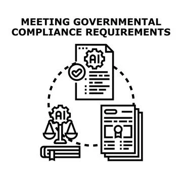 Artificial intelligence regulatory compliance and ethical standards Stock Illustration