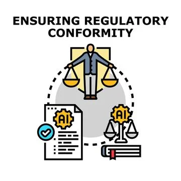 Artificial intelligence regulatory compliance ensuring ethical standards Stockillustratie