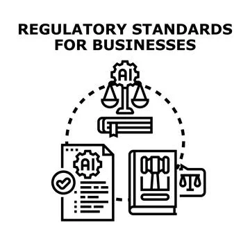 Artificial intelligence regulatory standards for business compliance Stockillustratie