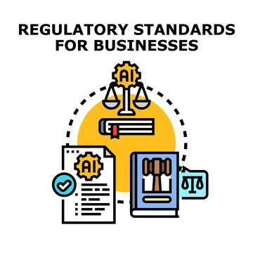 Artificial intelligence regulatory standards for business compliance Stock Illustration