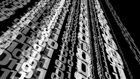 Artificial intelligence relies on binary code to process and analyze complex Stock Footage 252076913