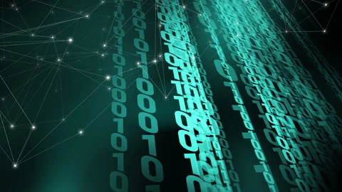 Artificial intelligence relies on binary code to process information Stock Footage 252275760