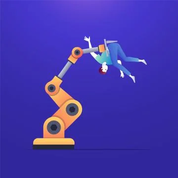 Artificial intelligence is replacing man. Stock Illustration