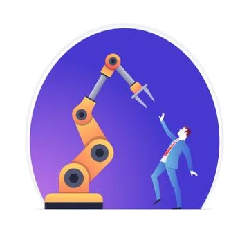 Artificial intelligence is replacing man イラスト素材