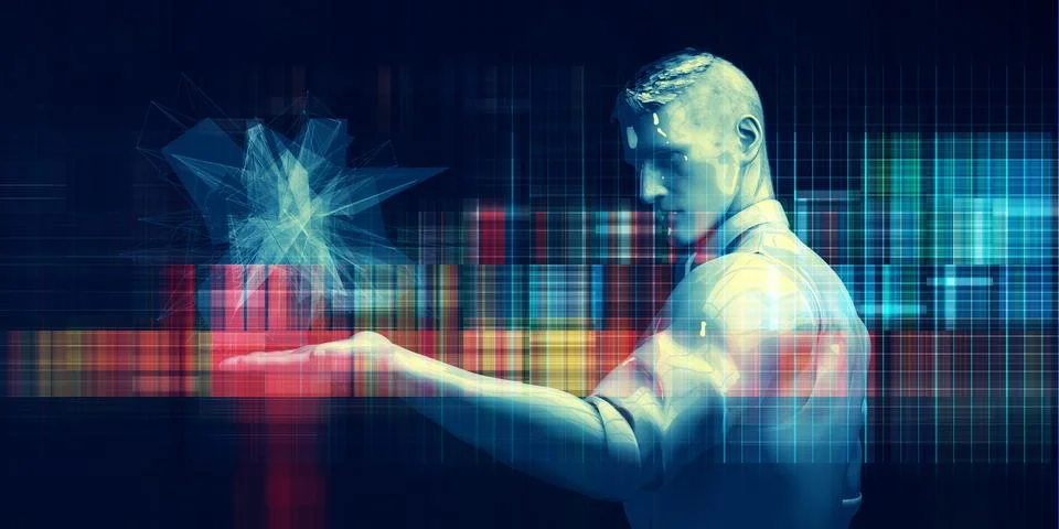 Artificial Intelligence Report Illustrazione stock