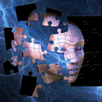 Artificial intelligence research, artwork Illustrazione stock