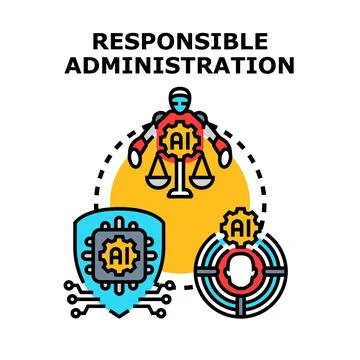 Artificial intelligence responsible administration concept vector illustratio Stockillustratie