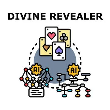 Artificial intelligence revealing future predictions and insights Stock Illustration