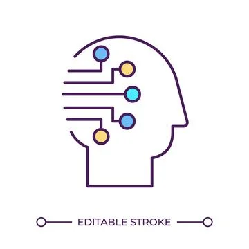 Artificial intelligence RGB color icon Stock Illustration