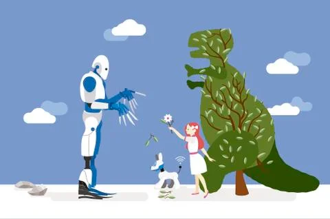 Artificial Intelligence Risks Stock Illustration